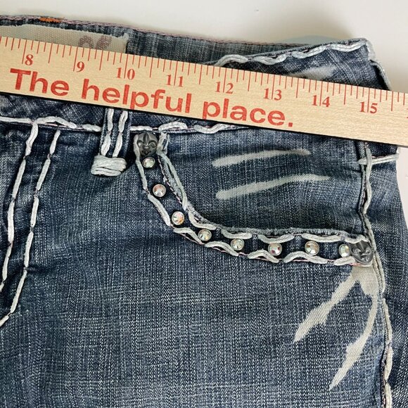 Laguna Beach Women’s Size 29 Bootcut Jeans Fleur-de-Lis Embroidered Rhinestone P - Picture 9 of 15
